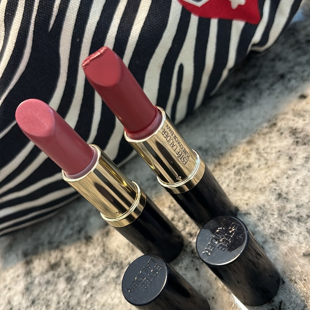 2-pc Estee Lauder Pure Envy Sculpting Lipstick 223 Candy& 420 rebellious rose